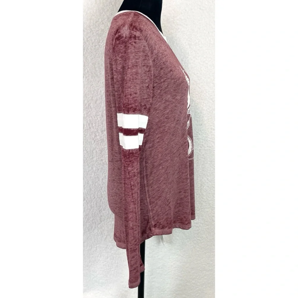 (NWT) DISNEY • Maroon/White Minnie Mouse Long Sleeve Casual Shirt, M - Picture 8 of 14